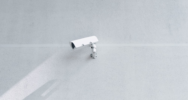 CCTV camera mounted on the wall