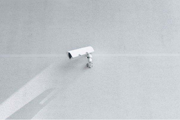 CCTV camera mounted on the wall