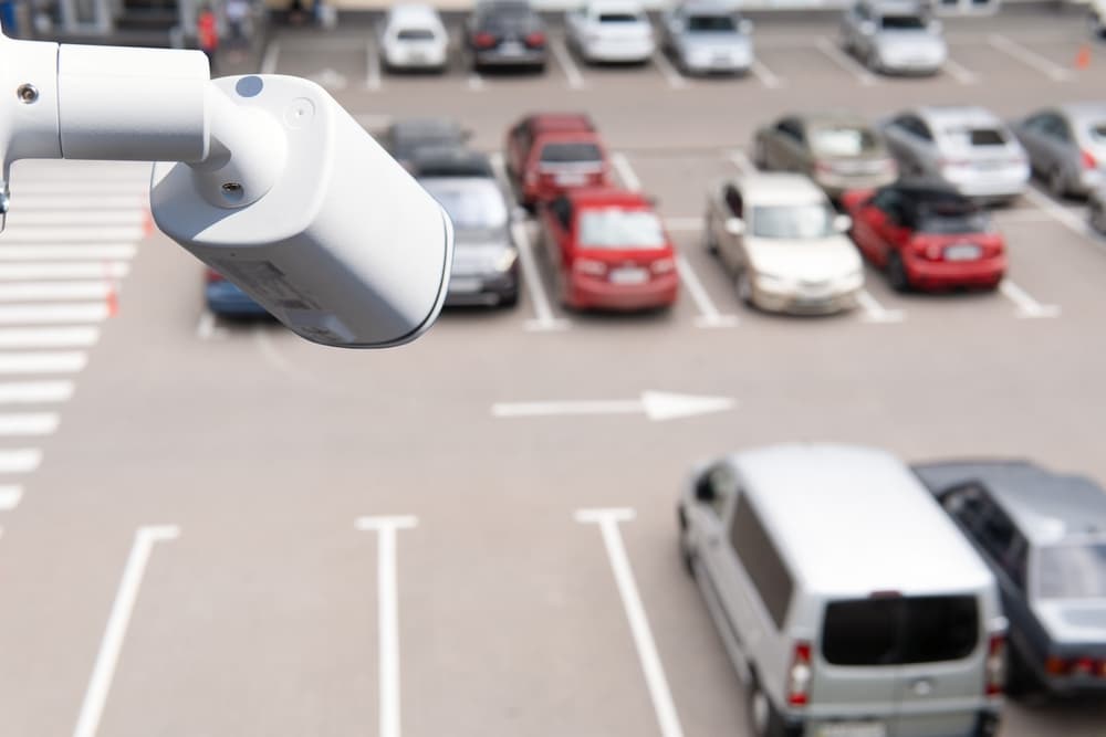 surveillance camera in parking lot